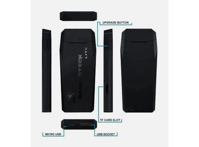 Console di Gioco Retrò Wireless USB HD Game Stick TV con Oltre 2000 Giochi Integrati Portatile