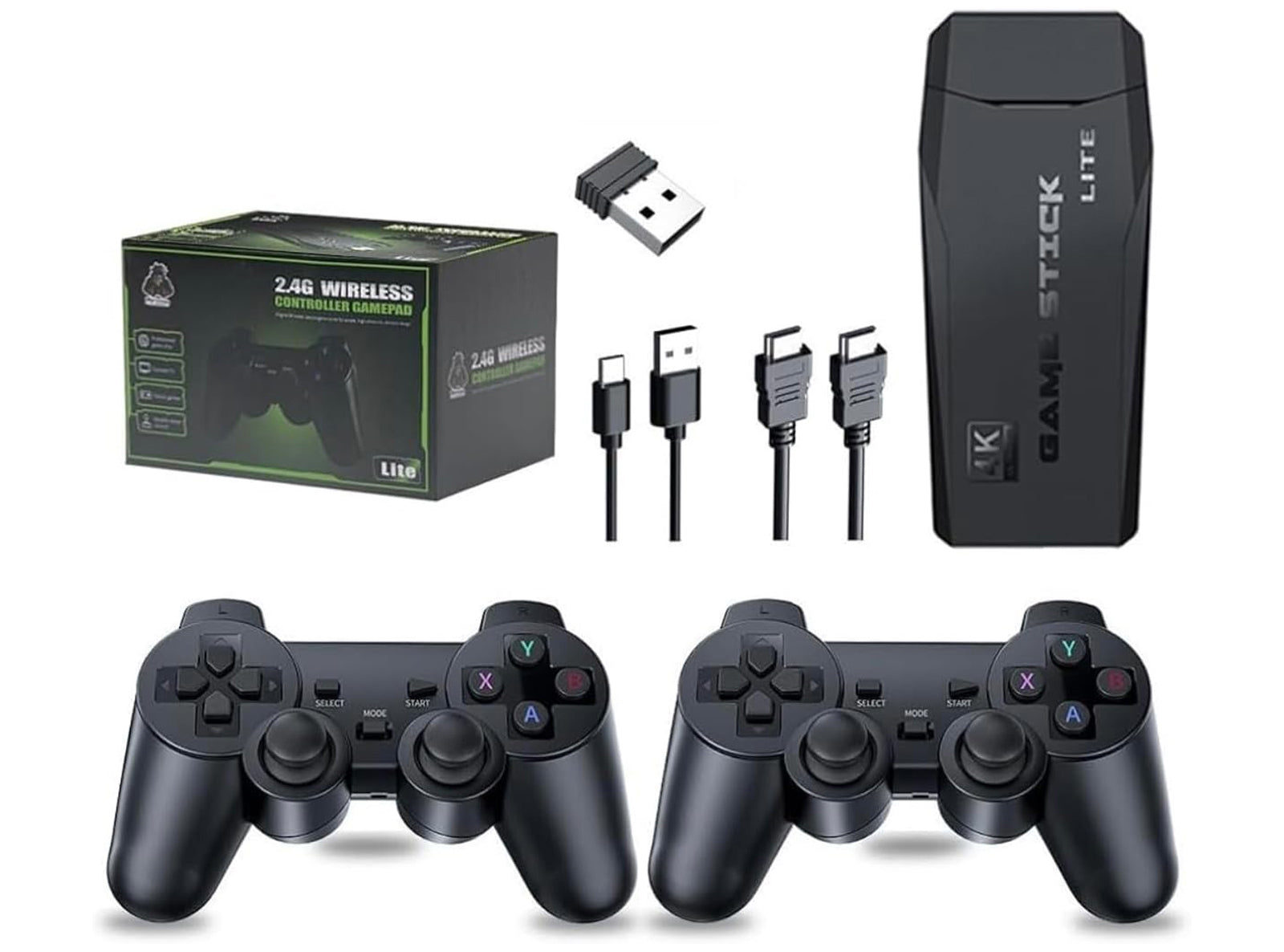 Console di Gioco Retrò Wireless USB HD Game Stick TV con Oltre 2000 Giochi Integrati Portatile