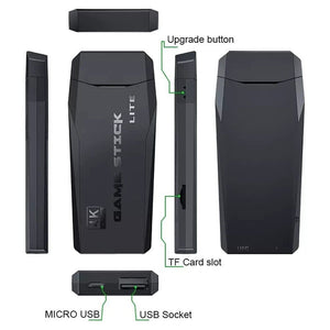 Console videogiochi 2 Giocatori Joystick 10000+ giochi game stick lite 4k 2