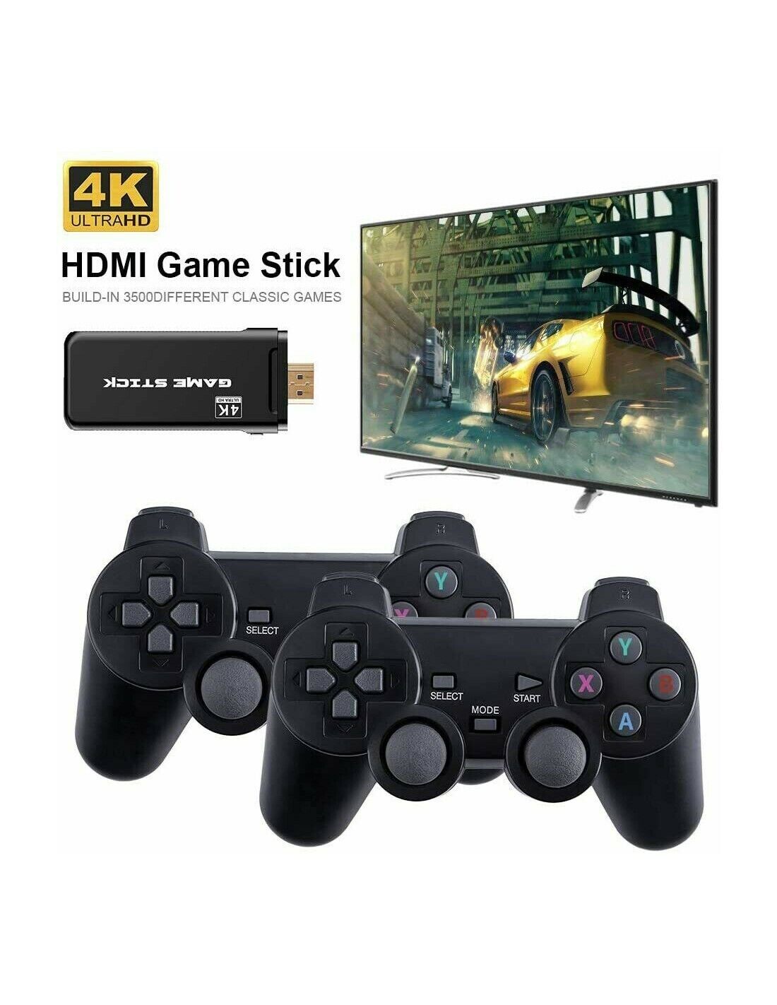 Console videogiochi mini game stick 4K HDMI 2 controller joystick 3000 in 1
