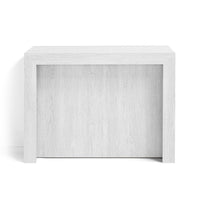 Tavolo Consolle allungabile 100x46 (+5x50) Bianco Frassino modello ANDROMEDA MADE IN ITALY con 5 allunghe da 50 cm design moderno ideale per ingresso, soggiorno e sala da pranzo