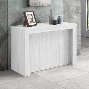 Tavolo Consolle allungabile 100x46 (+5x50) Bianco Frassino modello ANDROMEDA MADE IN ITALY con 5 allunghe da 50 cm design moderno ideale per ingresso, soggiorno e sala da pranzo