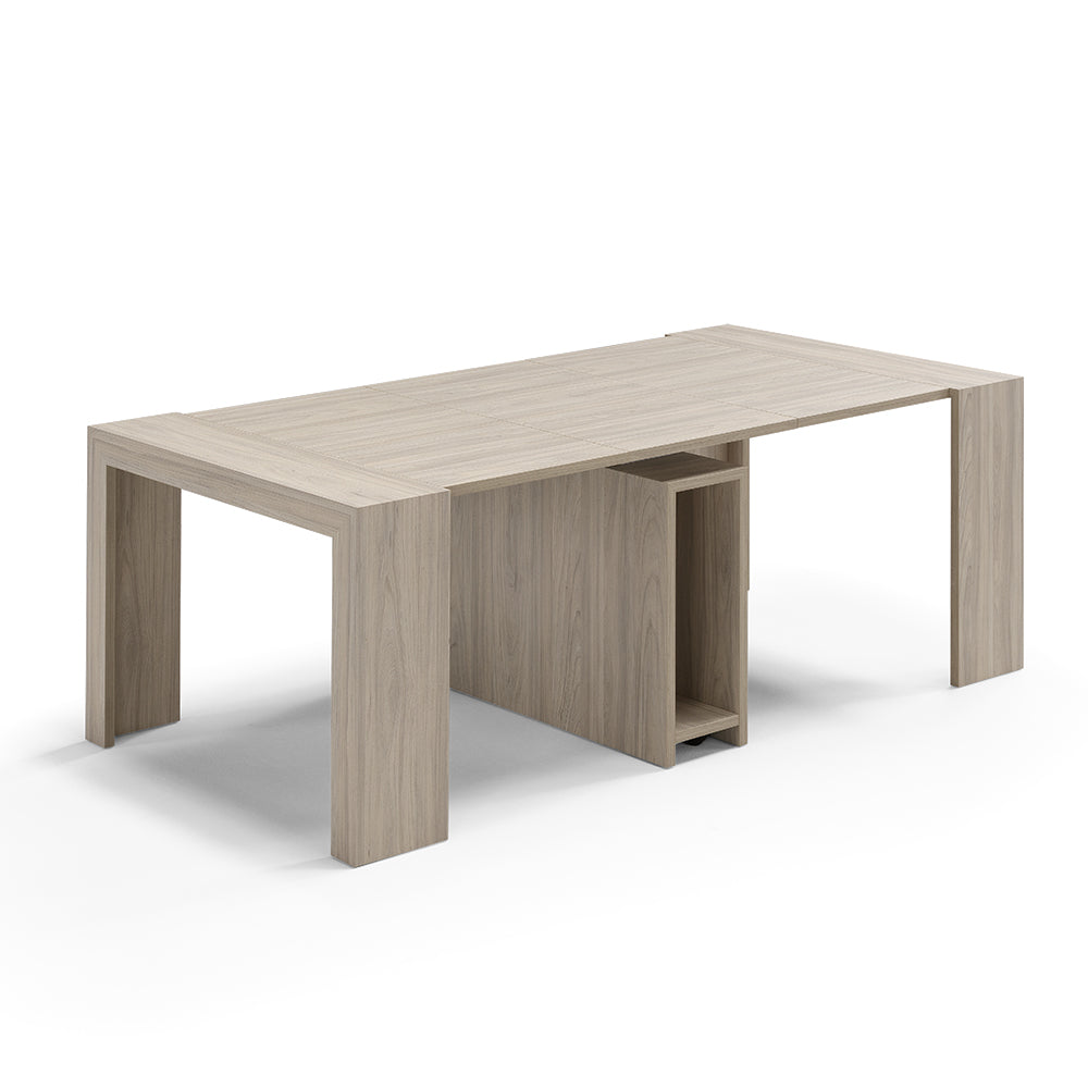 Tavolo Consolle allungabile 100x46 (+5x50) Olmo modello ANDROMEDA MADE IN ITALY con 5 allunghe da 50 cm design moderno ideale per ingresso, soggiorno e sala da pranzo
