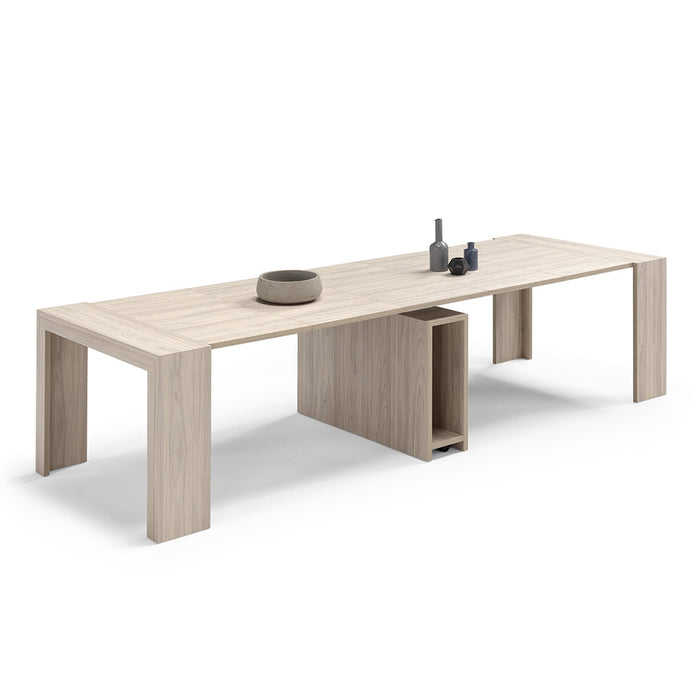Tavolo Consolle allungabile 100x46 (+5x50) Olmo modello ANDROMEDA MADE IN ITALY con 5 allunghe da 50 cm design moderno ideale per ingresso, soggiorno e sala da pranzo