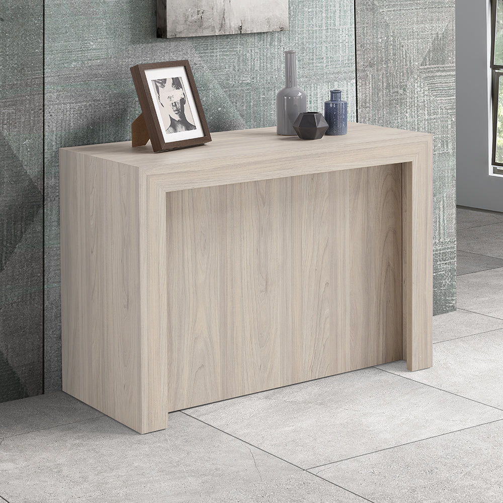 Tavolo Consolle allungabile 100x46 (+5x50) Olmo modello ANDROMEDA MADE IN ITALY con 5 allunghe da 50 cm design moderno ideale per ingresso, soggiorno e sala da pranzo