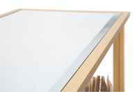 Consolle in metallo dorato, piano in vetro 113x40x80cm Floris Glam