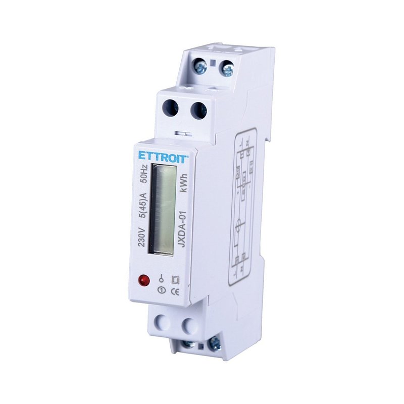 Contatore Energia Elettrica Per Uso Domestico 220V 5(45)A Occupa 1 Modulo Guida DIN