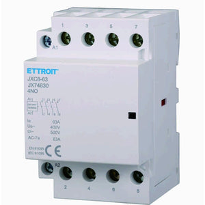 Contattore AC 4P 63A 4NO 380V Occupa 3 Moduli DIN