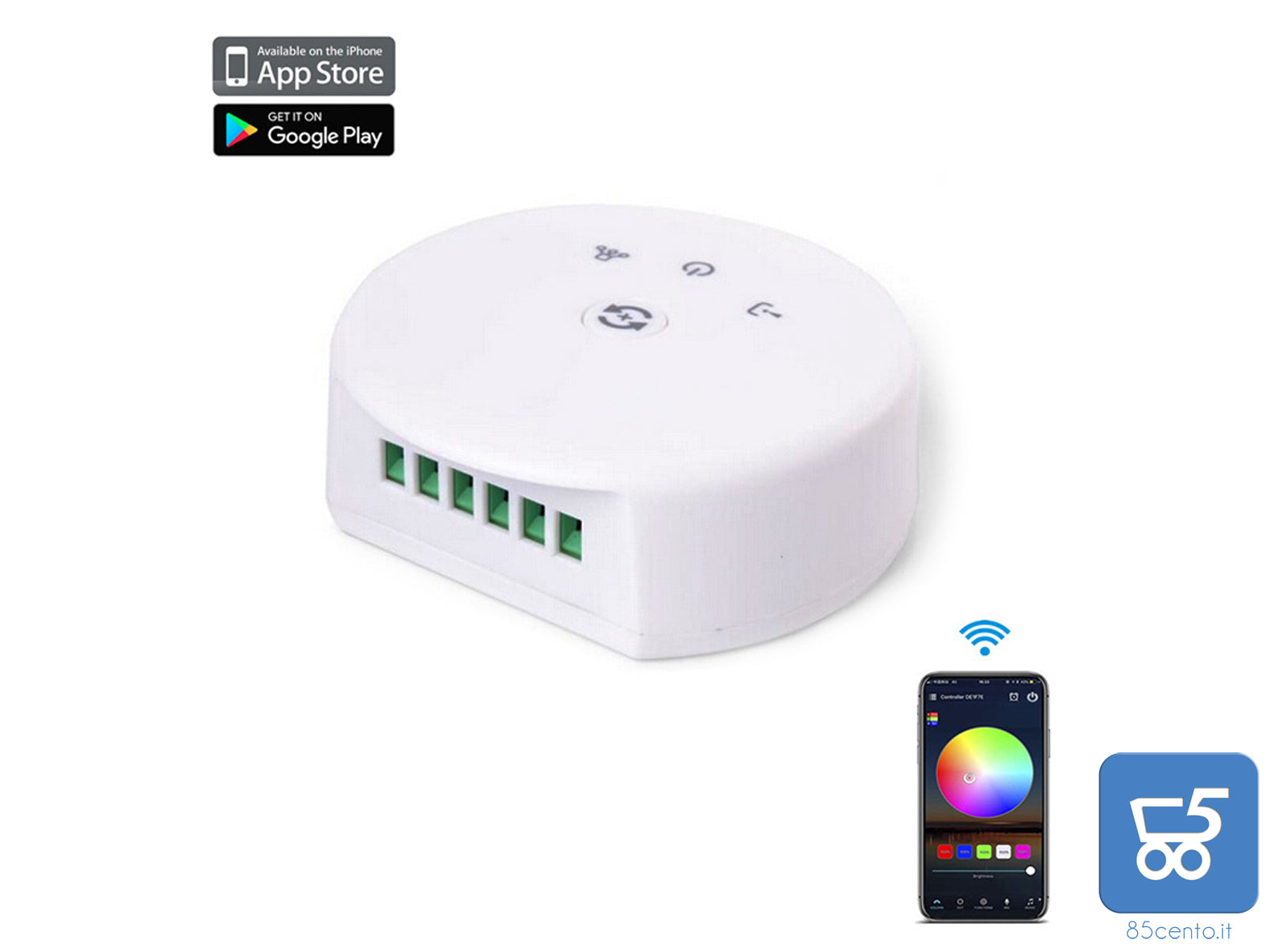 Controller Smart wireless LED RGB / RGBW Controllabile Tramite App per iPhone Smartphone per Strisce LED