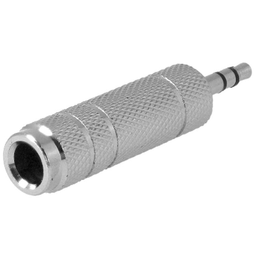 Convertitore Adattatore Audio Stereo da 3,5mm Maschio a 6,35mm Femmina Colore Argento