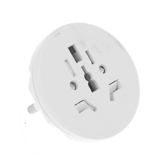Convertitore Adattatore Viaggio Da Spina Schuko 16A A Presa UK USA AUS CN Colore Bianco Max 2300W