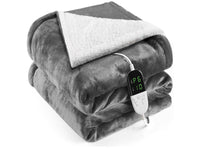 Coperta Termica Elettrica 155x180cm 6 Livelli di Riscaldamento Timer 10H Spegnimento Automatico con Telecomando Digitale Lavabile in Lavatrice