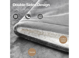 Coperta Termica Elettrica 155x180cm 6 Livelli di Riscaldamento Timer 10H Spegnimento Automatico con Telecomando Digitale Lavabile in Lavatrice