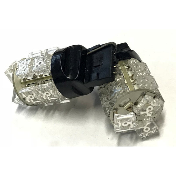 Coppia 2 Lampade Led T20 7440 W21W Con 13 F5 Quadrato Colore Rosso Red 12V 2W