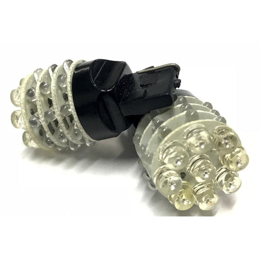 Coppia 2 Lampade Led T20 7440 W21W Con 9 F5 Frontale + 27 F3 Laterale Colore Rosso 12V 2W