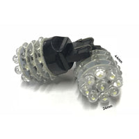 Coppia 2 Lampade Led T25 3157 P27/7W Con 9 F5 Frontale + 27 F3 Laterale Colore Giallo Arancione 12V 2W