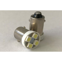 Coppia 2 Lampadine Led BA9S T4W Piedi Dritti Con 4 Smd 3528 Bianco Freddo 6000K 12V 0,2W