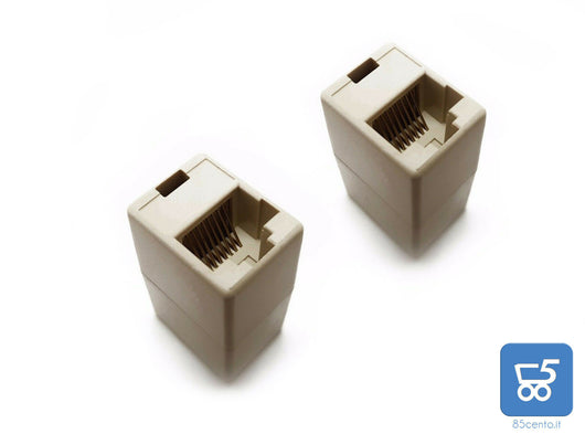 Coppia Barilotto Accoppiatore Giunto Prolunga Rete Lan 8 P Ps4 Ps5 X-Box Dvr Router