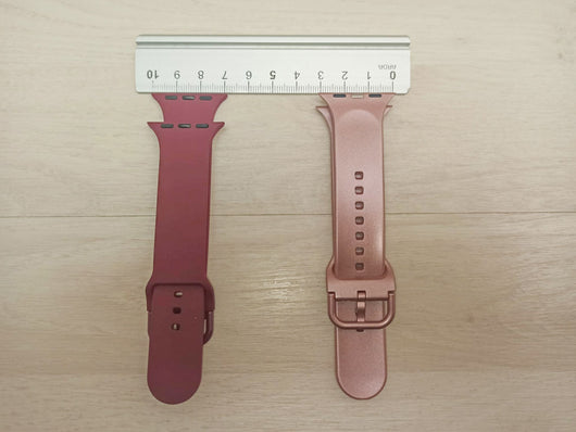 Coppia Cinturini in Silicone Borgogna & Rosa compatibili per Apple Watch 38 mm/40 mm 3/4/5/6/7/8 e SE