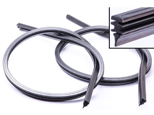 Coppia Gommini Refill Flat 28'' 700 mm Ricambio Universale Per Spazzole Tergicristallo In Ferro