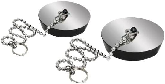 Coppia Tappi Universale Lavello Cucina Bagno 4.5cm con catena 10393