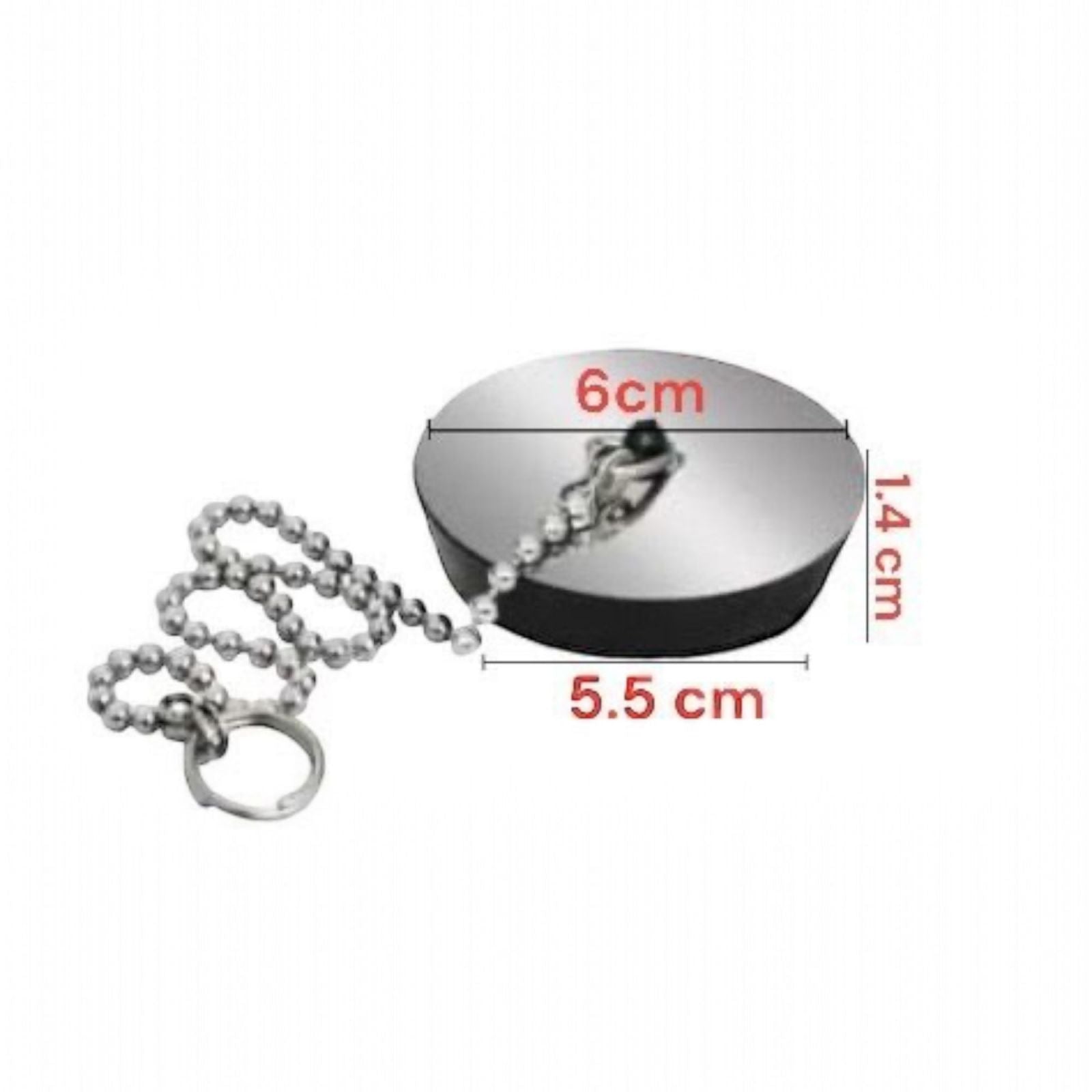 Coppia Tappi Universale Lavello Cucina Bagno 5.5cm con catena 10392