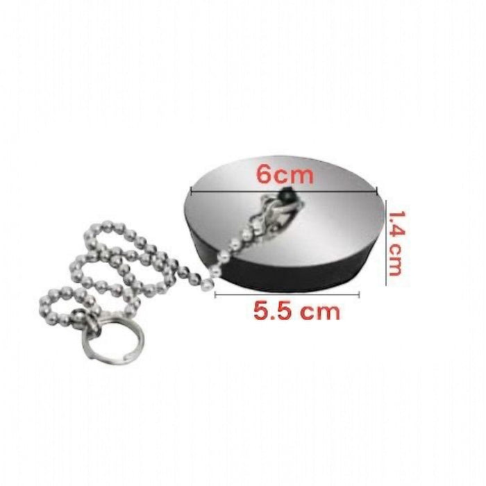 Coppia Tappi Universale Lavello Cucina Bagno 5.5cm con catena 10392