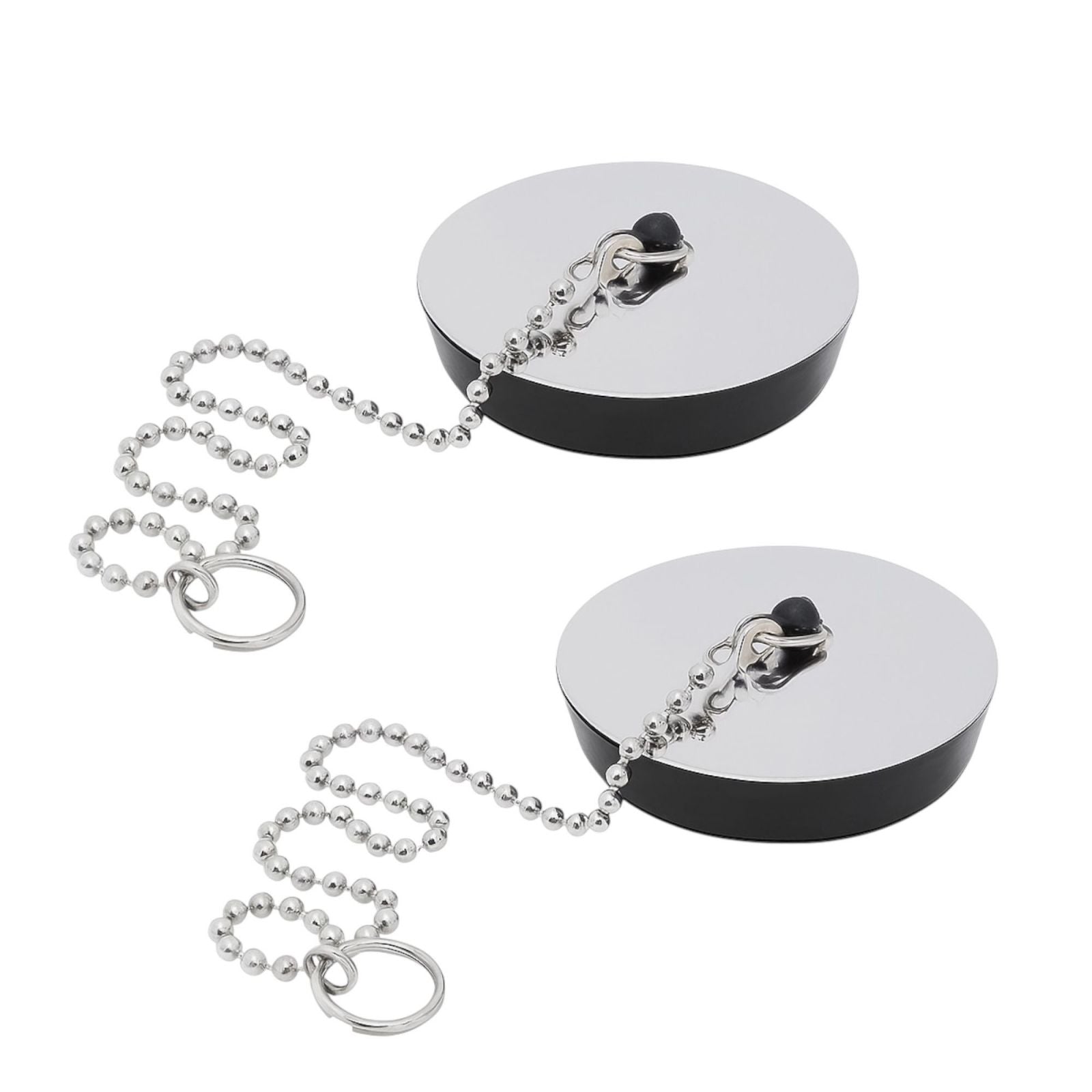 Coppia Tappi Universale Lavello Cucina Bagno 5.5cm con catena 10392