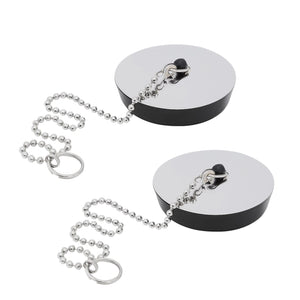 Coppia Tappi Universale Lavello Cucina Bagno 5.5cm con catena 10392