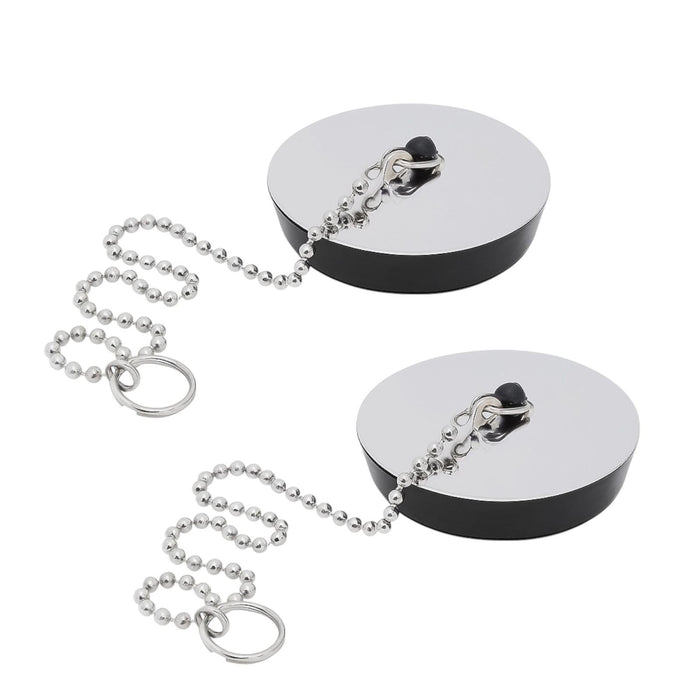 Coppia Tappi Universale Lavello Cucina Bagno 5.5cm con catena 10392