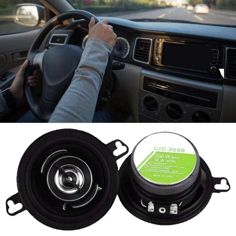 Coppia casse altoparlanti diffusori 2 vie 300/30W RMS 87mm 3.5" 4Ohm MYJ-3586