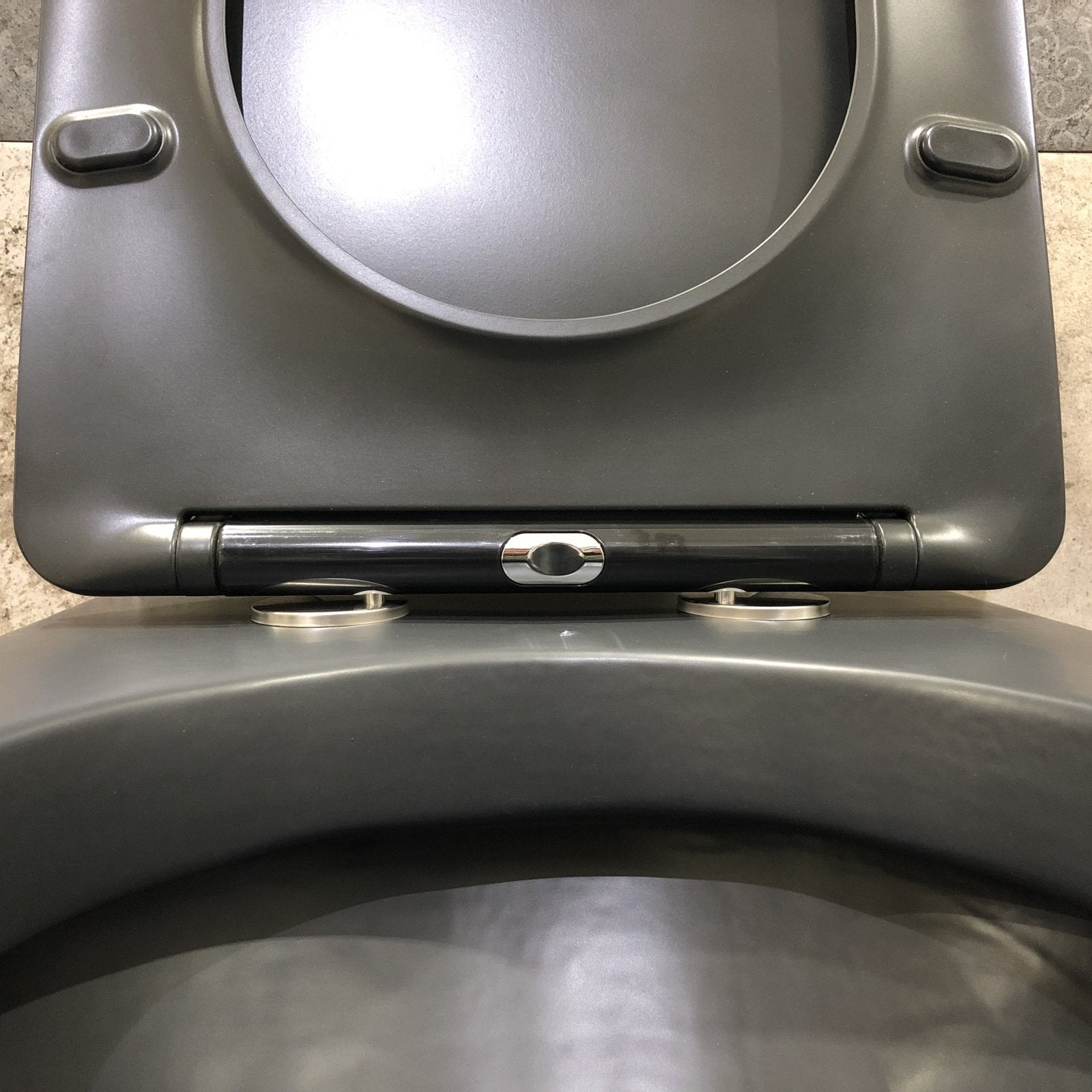 Coppia di sanitari wc e bidet a terra ceramica nera SICENA ROUNDED