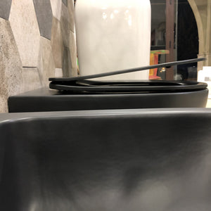 Coppia di sanitari wc e bidet a terra ceramica nera SICENA ROUNDED