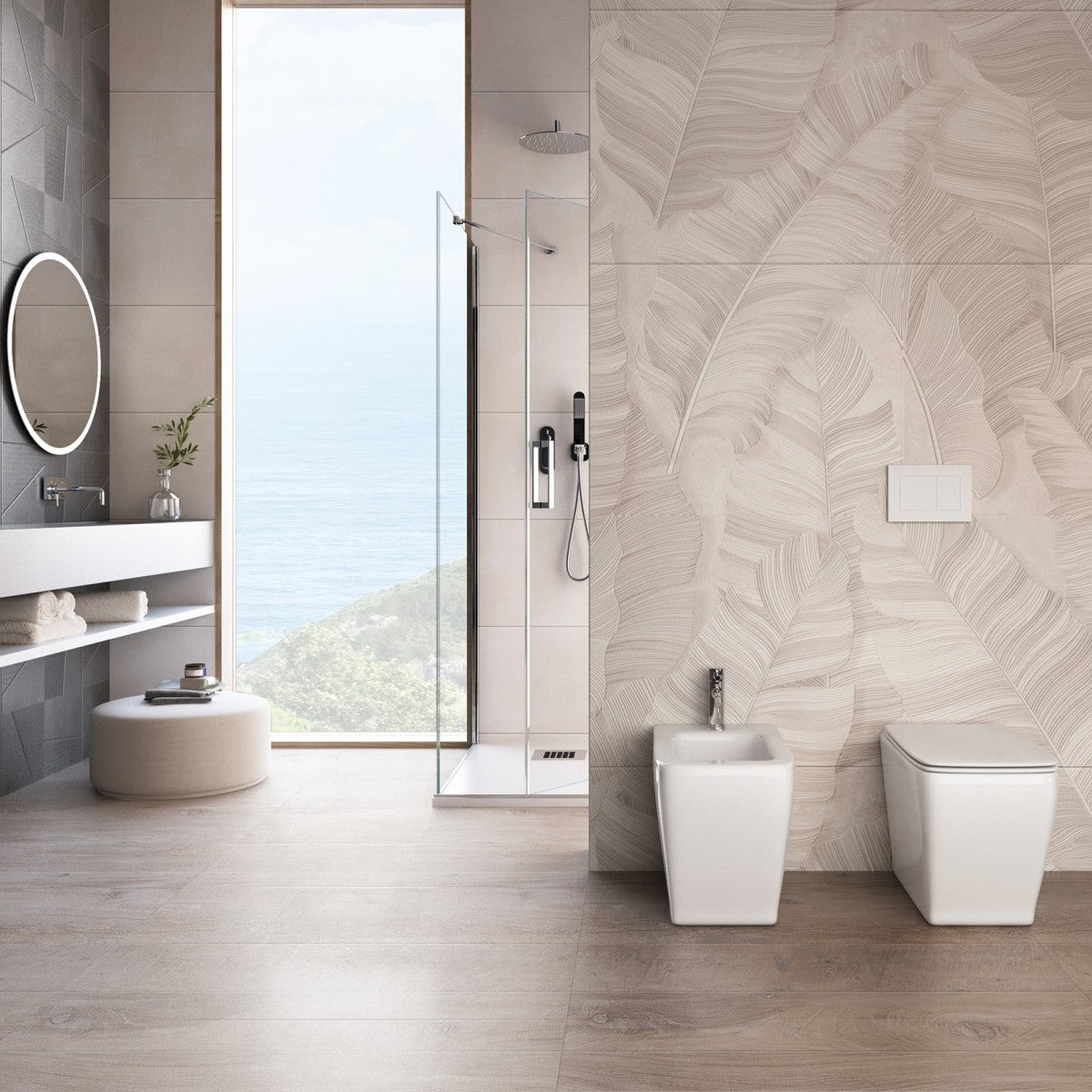 Coppia sanitari filo muro quadrati ceramica street