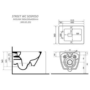 Vaso wc bidet coppia sanitari sospesi ceramica street