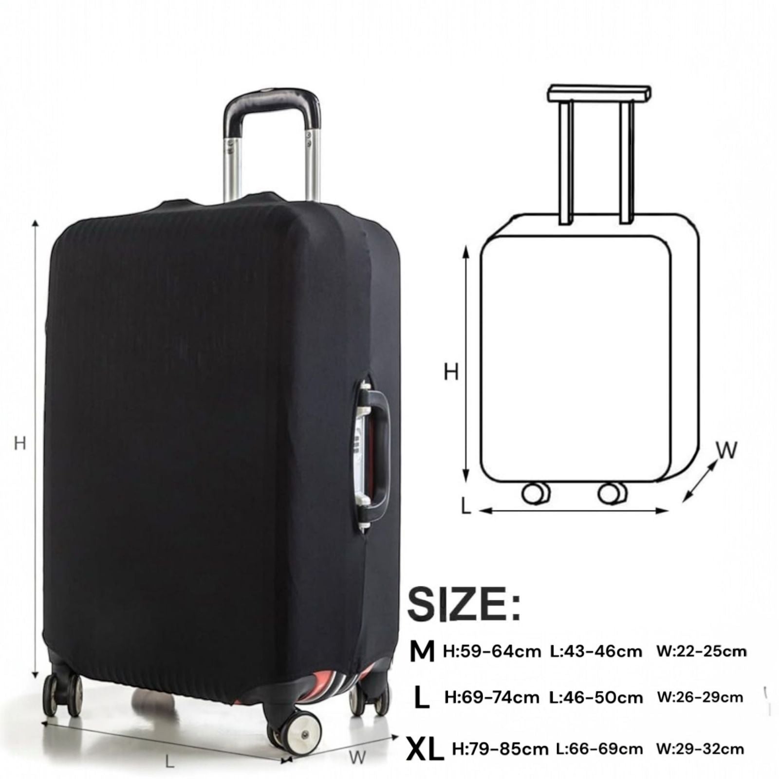 Copri Valigia Da Viaggio Protezione Elastica Per Bagagli Colore Casuale M L XL M 22"-25"