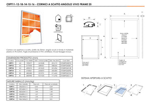 Cornice a scatto 70 x 100 profilo 25mm angolo vivo