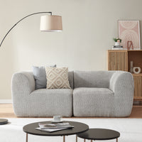 Divano Componibile a 2 Posti Divano Modulare 76x216x108 cm Serie Hurvas - Grigio [en.casa]