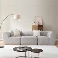 Divano Componibile a 3 Posti Divano Modulare 76x313x108 cm Serie Hurvas - Grigio [en.casa]