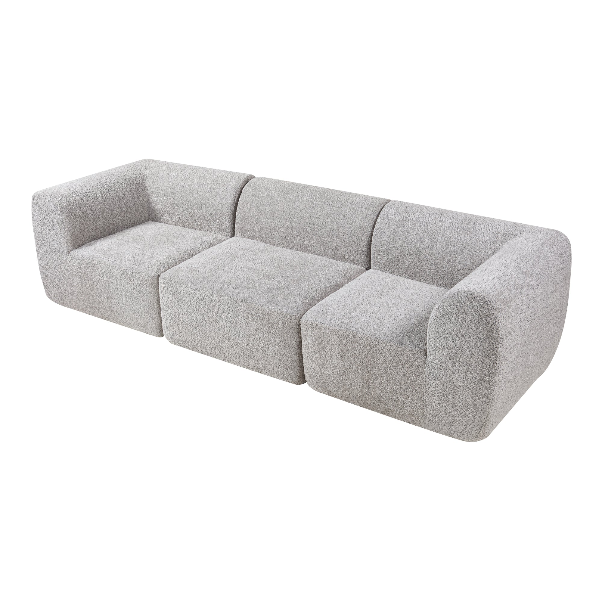 Divano Componibile a 3 Posti Divano Modulare 76x313x108 cm Serie Hurvas - Grigio [en.casa]