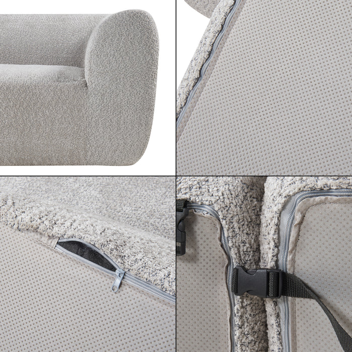 Divano Componibile a 3 Posti Divano Modulare 76x313x108 cm Serie Hurvas - Grigio [en.casa]