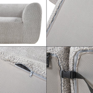 Divano Componibile a 2 Posti Divano Modulare 76x216x108 cm Serie Hurvas - Grigio [en.casa]