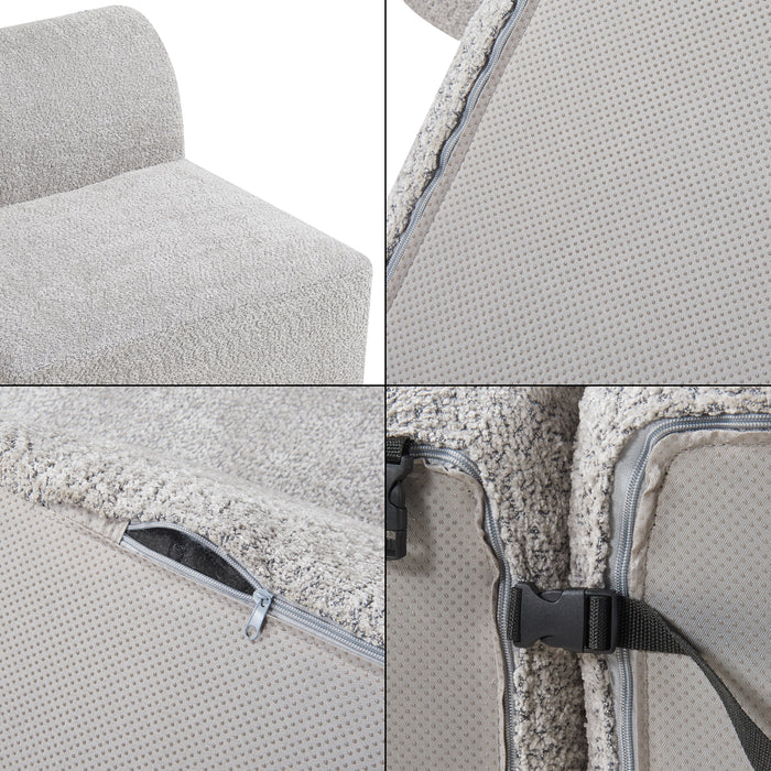 Mobile Centrale per Divano Componibile Modulare 76x97x108 cm Serie Hurvas - Grigio [en.casa]