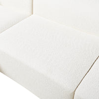 Divano Componibile a 3 Posti Divano Modulare 76x313x108 cm Serie Hurvas - Bianco Crema [en.casa]