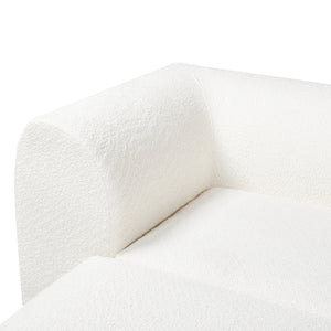 Divano Componibile a 3 Posti Chaise Longue Divano Modulare 76x313x181 cm Serie Hurvas - Bianco Crema [en.casa]