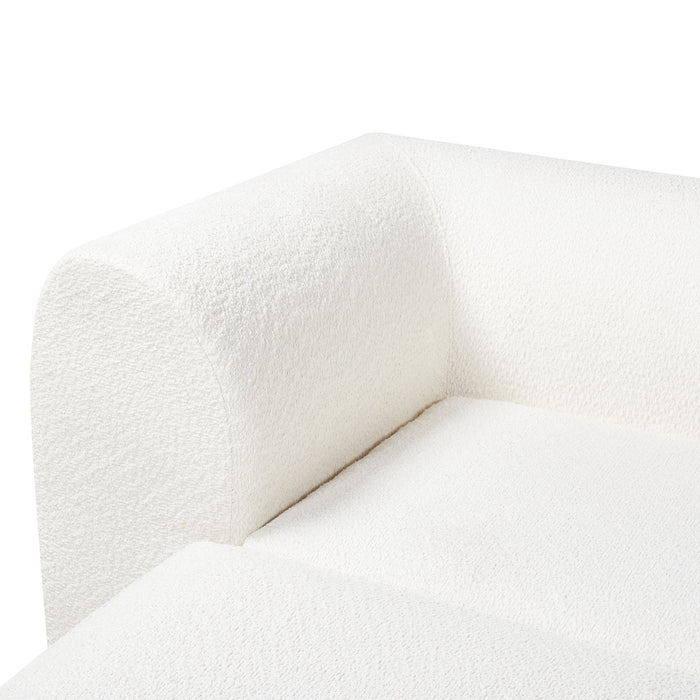 Divano Componibile a 3 Posti Chaise Longue Divano Modulare 76x313x181 cm Serie Hurvas - Bianco Crema [en.casa]