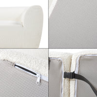 Divano Componibile a 3 Posti Divano Modulare 76x313x108 cm Serie Hurvas - Bianco Crema [en.casa]