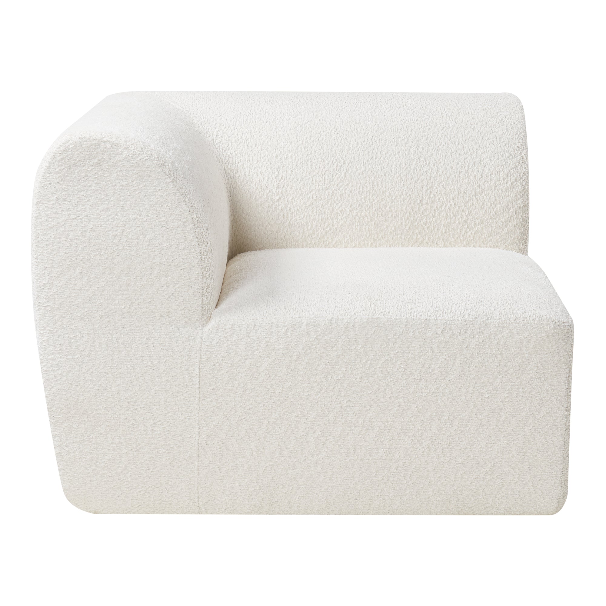 Mobile Angolare per Divano Componibile Modulare 76x108x108 cm Serie Hurvas - Bianco Crema [en.casa]