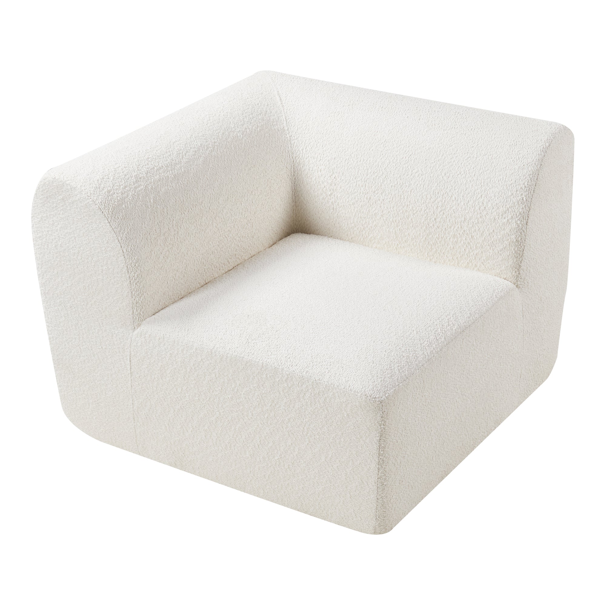 Mobile Angolare per Divano Componibile Modulare 76x108x108 cm Serie Hurvas - Bianco Crema [en.casa]