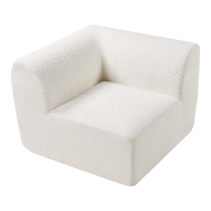 Mobile Angolare per Divano Componibile Modulare 76x108x108 cm Serie Hurvas - Bianco Crema [en.casa]